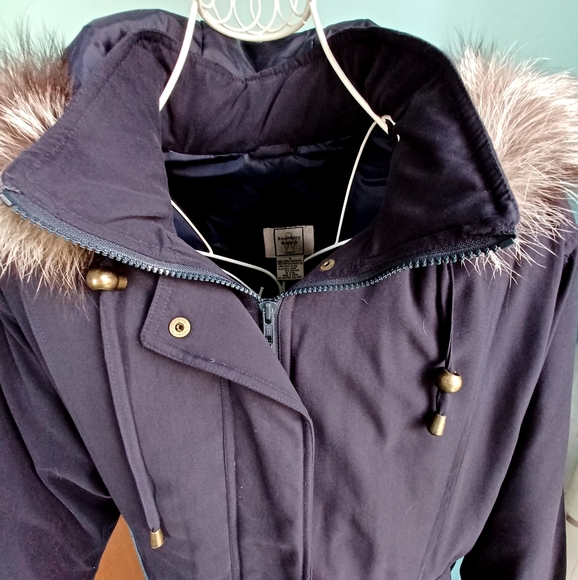 EUC Vintage Boundary Waters Down Filled Real Fur Trim Coat - Women's size Small - Picture 4 of 12